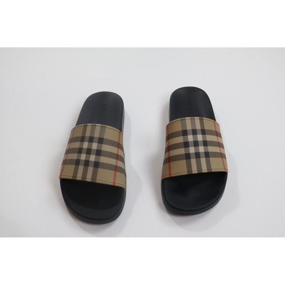 Burberry Shoes - Burberry Slides House Check Sandal 38 Beige Black Luxury Summer Casual
